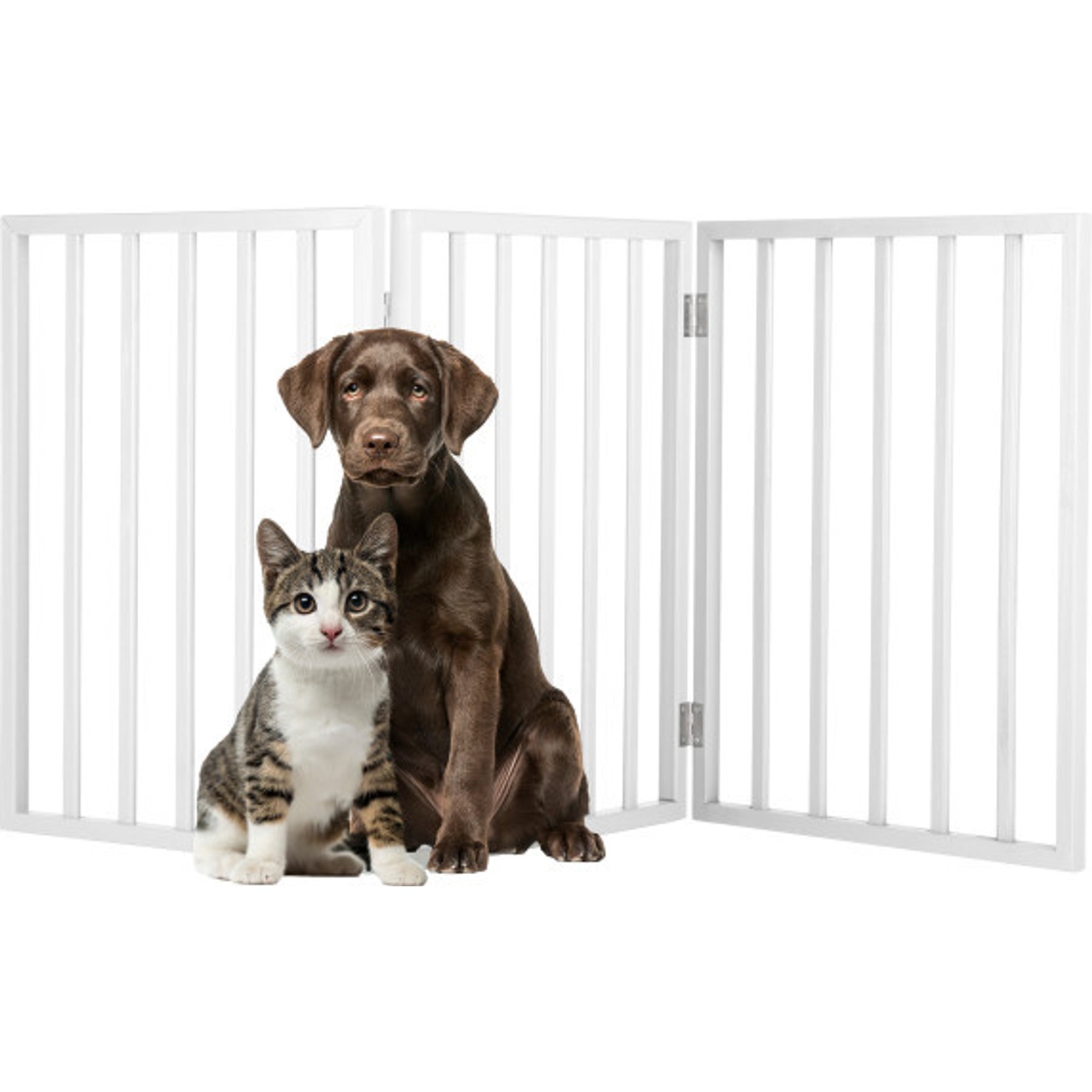 Pet Adobe Freestanding Dog & Cat Gate, White, 3 Panel