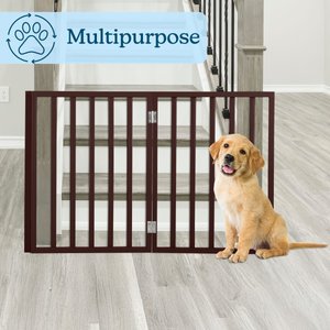 Pet Adobe 3-Panel Indoor Foldable Dog Gate, Brown