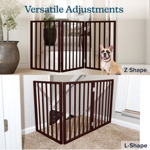 Pet Adobe 3-Panel Indoor Foldable Dog Gate, Brown