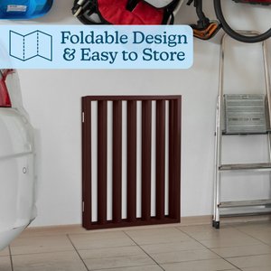 Pet Adobe 3-Panel Indoor Foldable Dog Gate, Brown
