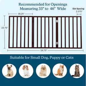 Pet Adobe 3-Panel Indoor Foldable Dog Gate, Brown