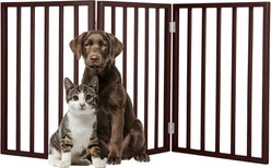 Pet Adobe 3-Panel Indoor Foldable Dog Gate, Brown