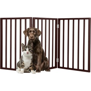 Pet Adobe 3-Panel Indoor Foldable Dog Gate, Brown