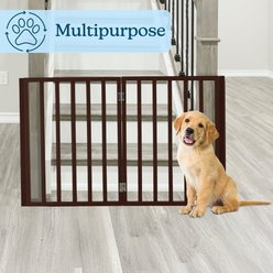 Pet Adobe Freestanding Dog & Cat Gate, 4 Panel, Small, Brown slide 2 of 8