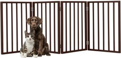 Pet Adobe Freestanding Dog & Cat Gate, 4 Panel, Small, Brown
