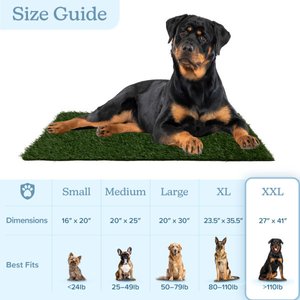 Pet Adobe Washable Artificial Grass Dog Pee Pads Refill, 3 count, X-Large: 41 x 27-in