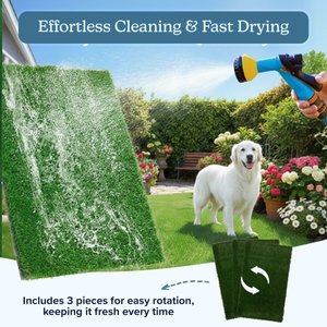 Pet Adobe Washable Artificial Grass Dog Pee Pads Refill, 3 count, X-Large: 41 x 27-in