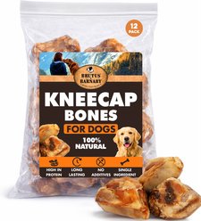 Brutus & Barnaby Long Lasting Kneecap 3 to 4-in High Protein Beef Dog Bones, 12 count