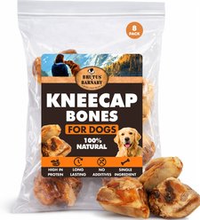 Brutus & Barnaby Long Lasting Kneecap 3 to 4-in High Protein Beef Dog Bones, 8 count