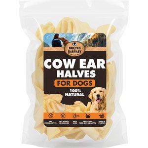 Brutus & Barnaby Premium Half Cow Ears Natural Dog Chew, 15 count