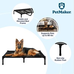Pet Adobe Portable Indoor & Outdoor Elevated Dog & Cat Bed, Black, Large slide 2 of 7