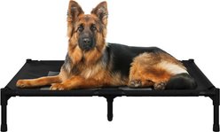 Pet Adobe Portable Indoor & Outdoor Elevated Dog & Cat Bed, Black, Large