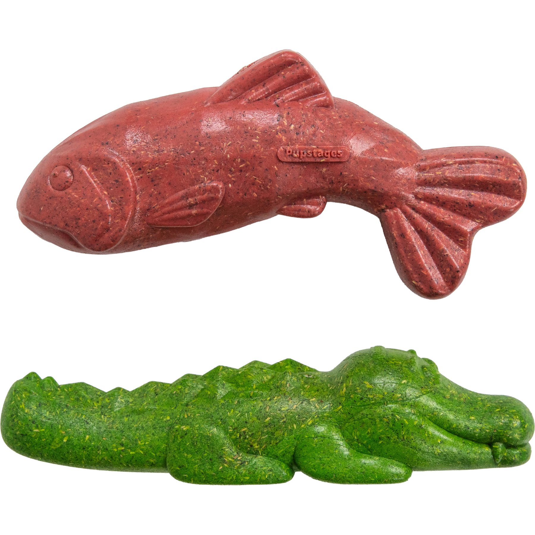 Pupstages Dogwood Gator Chicken & Salmon Flavor Dog Chew Toys, Multicolor, 2 count