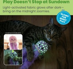 Catstages Glow N' Pounce Octopus Kicker Plush Cat Toy with Catnip, Glows in the Dark & Loop for Wand Attachment, Purple slide 2 of 6