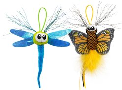Catstages Dental Flutter Bug Preening Cat Toy with Catnip, Butterfly & Firefly, Multicolor, 2 count