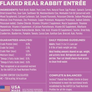 Instinct Flaked Real Rabbit Entree in Gravy Wet Cat Food, 3-oz can, case of 24