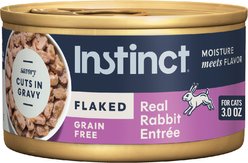 Instinct Flaked Real Rabbit Entree in Gravy Wet Cat Food, 3-oz can, case of 24