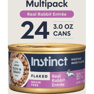 Instinct Flaked Real Rabbit Entree in Gravy Wet Cat Food, 3-oz can, case of 24