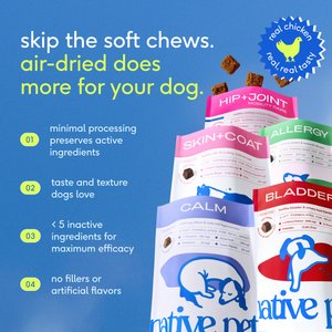 Native Pet Chicken Flavored Air-Dried Chews Calming Supplement for Dogs, 30 count