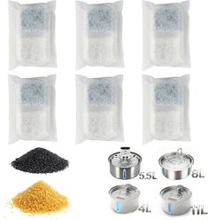 ONIZOOMI 2-in-1 Dog & Cat Water Fountain Replacement Filters, 6 count