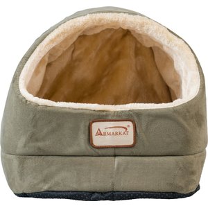 Armarkat Cave Shape Covered Cat & Dog Bed, Laurel Green/Beige