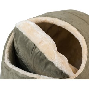 Armarkat Cave Shape Covered Cat & Dog Bed, Laurel Green/Beige