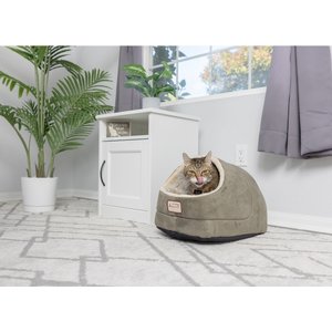 Armarkat Cave Shape Covered Cat & Dog Bed, Laurel Green/Beige