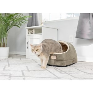 Armarkat Cave Shape Covered Cat & Dog Bed, Laurel Green/Beige