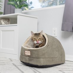 Armarkat Cave Shape Covered Cat & Dog Bed, Laurel Green/Beige