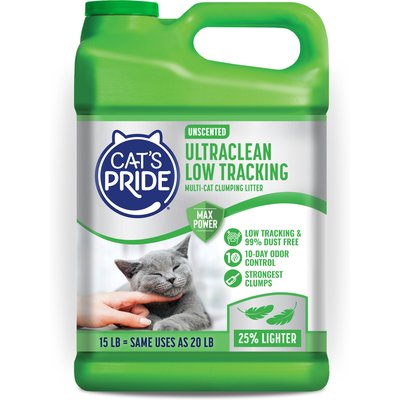 Cat's Pride Cat's Pride Max Power UltraClean Low-Tracking Multi-Cat Clumping Litter, Unscented, 15-lb jug