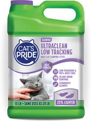 Cat's Pride Max Power UltraClean Low-Tracking Multi-Cat Clumping Litter, Scented, 15-lb jug