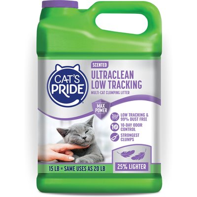 Cat's Pride Cat's Pride Max Power UltraClean Low-Tracking Multi-Cat Clumping Litter, Scented, 15-lb jug