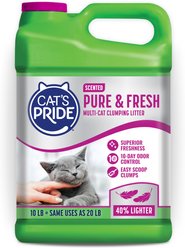 Cat's Pride Pure & Fresh Lightweight Fresh Scent Multi-Cat Clumping Litter, 10-lb jug