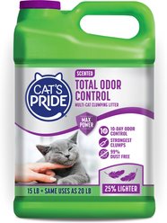 Cat's Pride Max Power Total Odor Control Scented Clumping Cat Litter, 15-lb jug