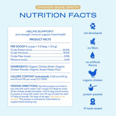 Show full view: Native Pet Organic Chicken Bone Broth Powder Grain-Free Dog Food Topper, 5.75-oz slide 8 of 9