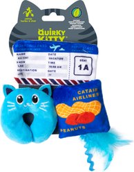 Quirky Kitty First Class Catnip Plush Cat Toy, Multicolor, Medium, 3 count