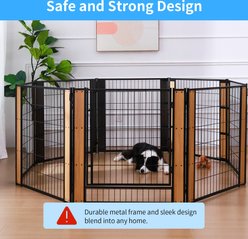 RYPetmia 6-Panel Personalized Coated Metal Dog Exercise Pen, Brown, Large: 35.4-in slide 2 of 9