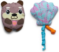 Quirky Kitty Ocean Cool Otters Catnip Plush Cat Toy, Multicolor, Medium, 2 count