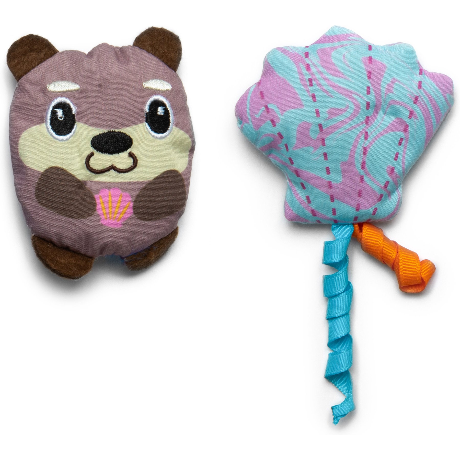 Quirky Kitty Ocean Cool Otters Catnip Plush Cat Toy, Multicolor, Medium, 2 count