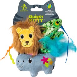 Quirky Kitty Sassy Safari Catnip Plush Cat Toy, Multicolor, Medium, 3 count