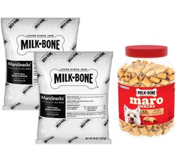 Milk-Bone MaroSnacks Real Bone Marrow Treats, 38-oz, case of 2 + MaroSnacks Real Bone Marrow Dog Treats, 40-oz tub