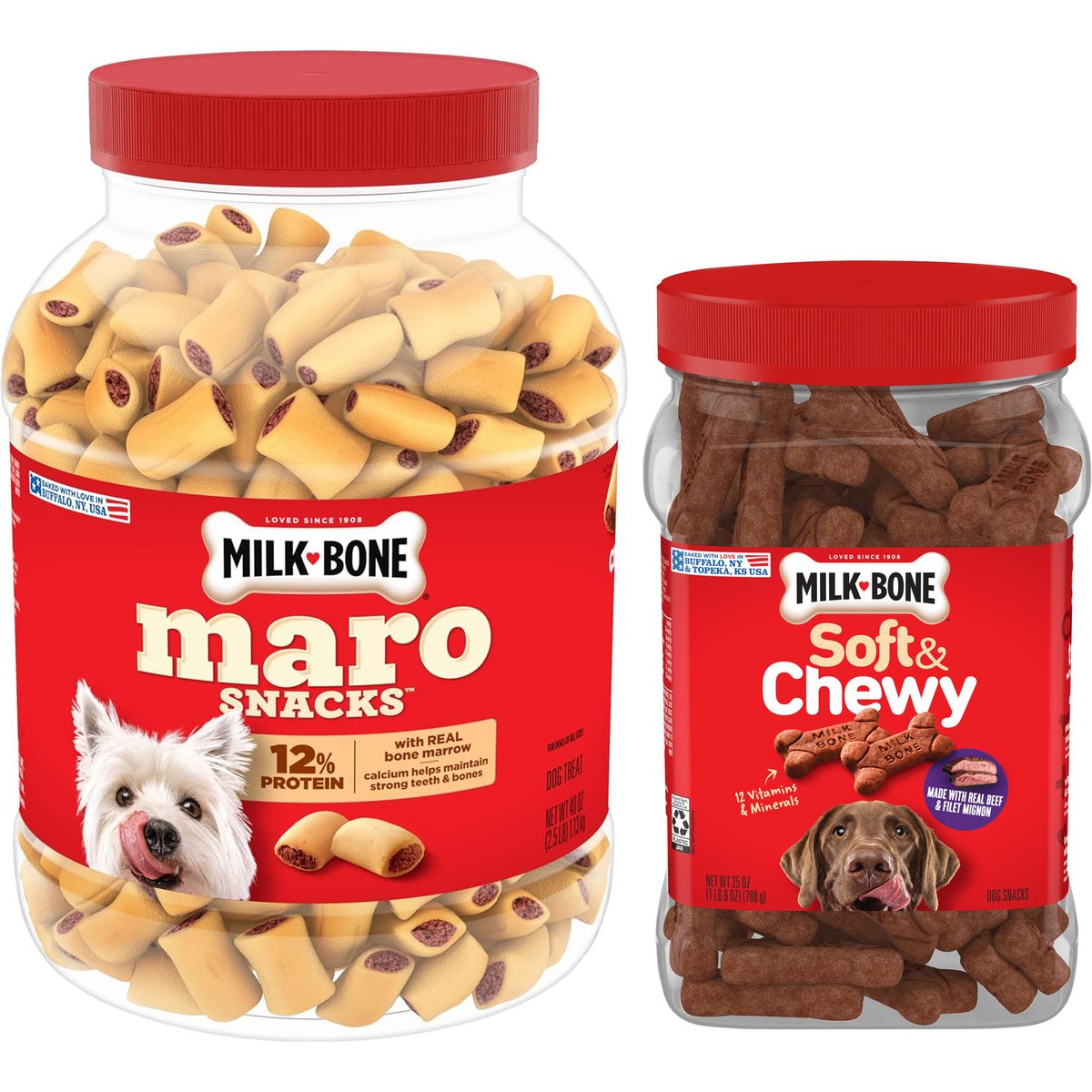 Milk-Bone MaroSnacksReal Bone Marrow + Beef & Filet Mignon Recipe Dog Treats