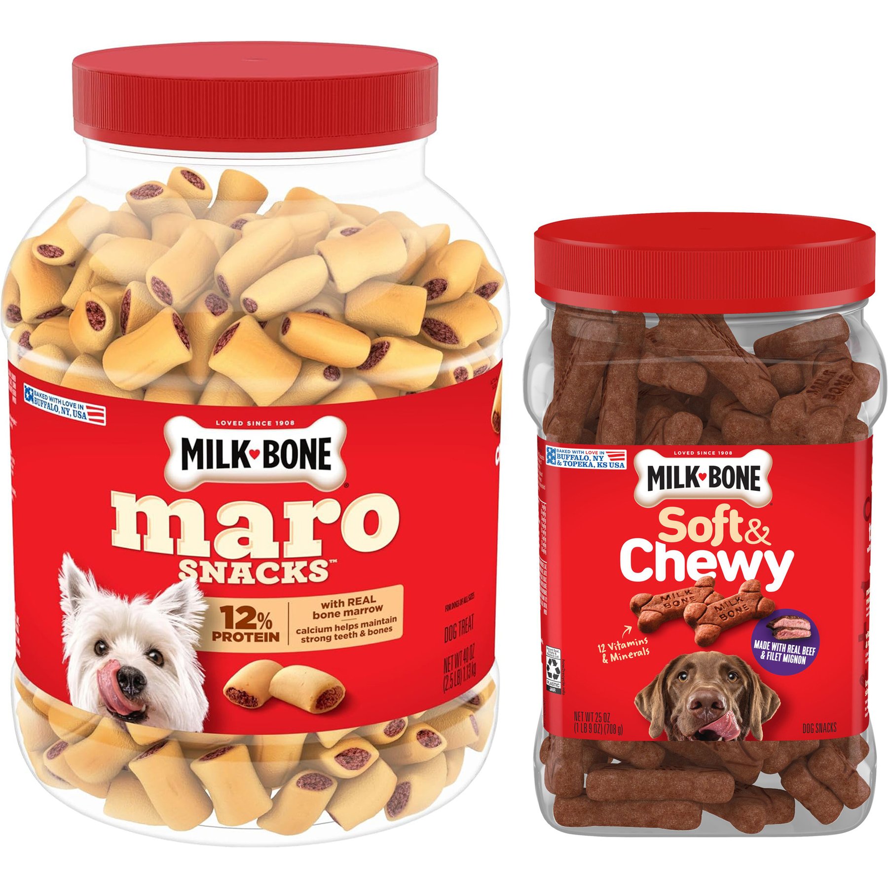 Milk-Bone MaroSnacksReal Bone Marrow + Beef & Filet Mignon Recipe Dog Treats