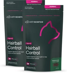 VetriScience Hairball Chicken Flavored Soft Chews Hairball Control Supplement for Cats, 120 count