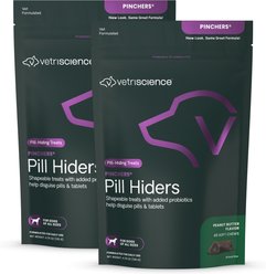 VetriScience Pinchers Pill Hiding Probiotic Peanut Butter Flavor Dog Treats, 45 count, 2 count