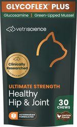 VetriScience GlycoFlex Plus Chicken Flavored Chew Joint Supplement for Cats, 30 count
