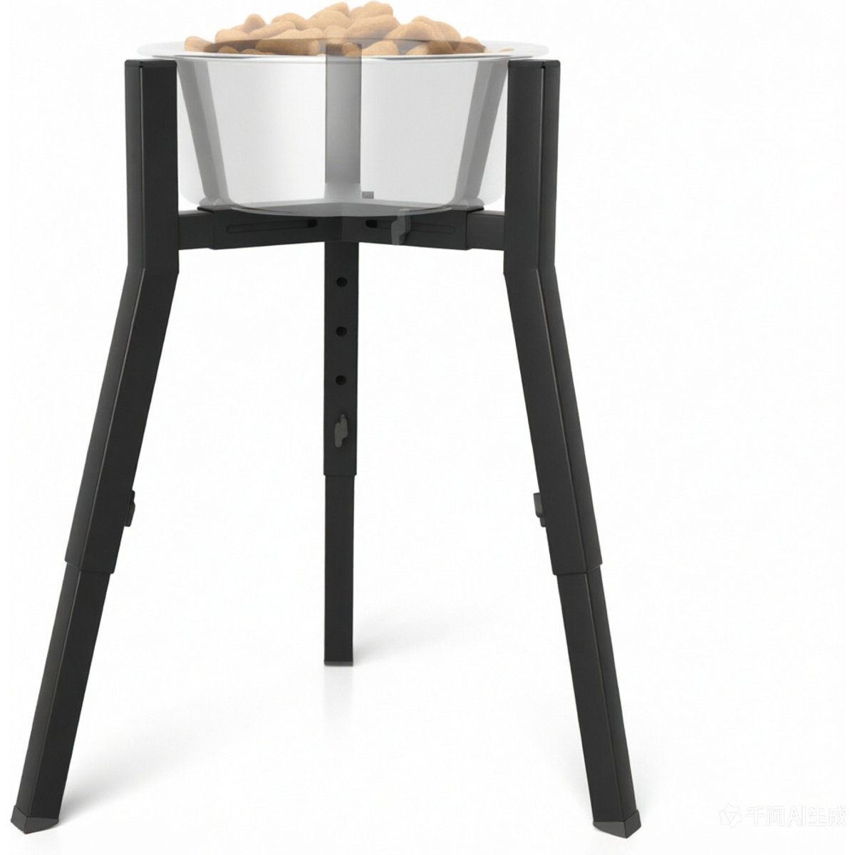 ADENGL 3 Height Adjustable Fits Bowl 8.3 to 12.6-in Non-Skid Metal Dog Feeder, Black, Giant