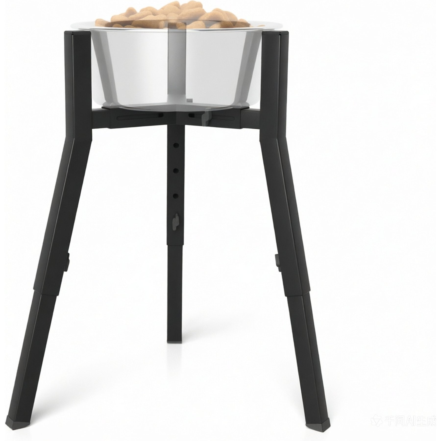 ADENGL 3 Height Adjustable Fits Bowl 8.3 to 12.6-in Non-Skid Metal Dog Feeder, Black, Giant