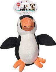 Spot Puffins Plush Dog Toy, Black/White/Orange/Yellow, 9-in