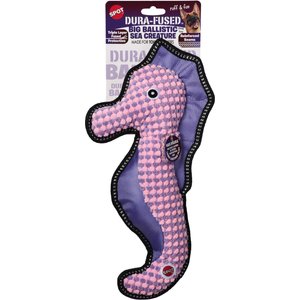 Spot Dura-Fuse Seahorse Asstd Plush Dog Toy, Purple, 14-in